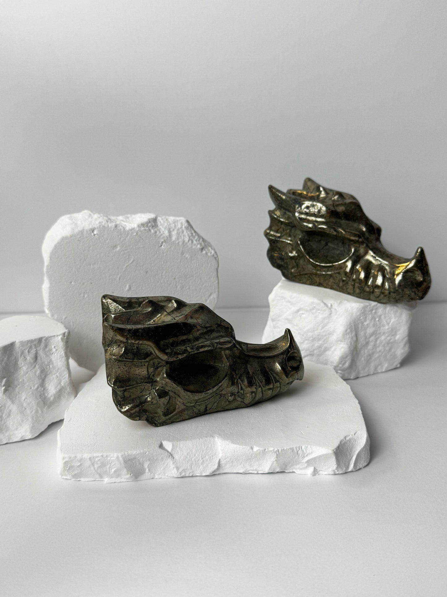 Pyrite – Dragon Head Carving