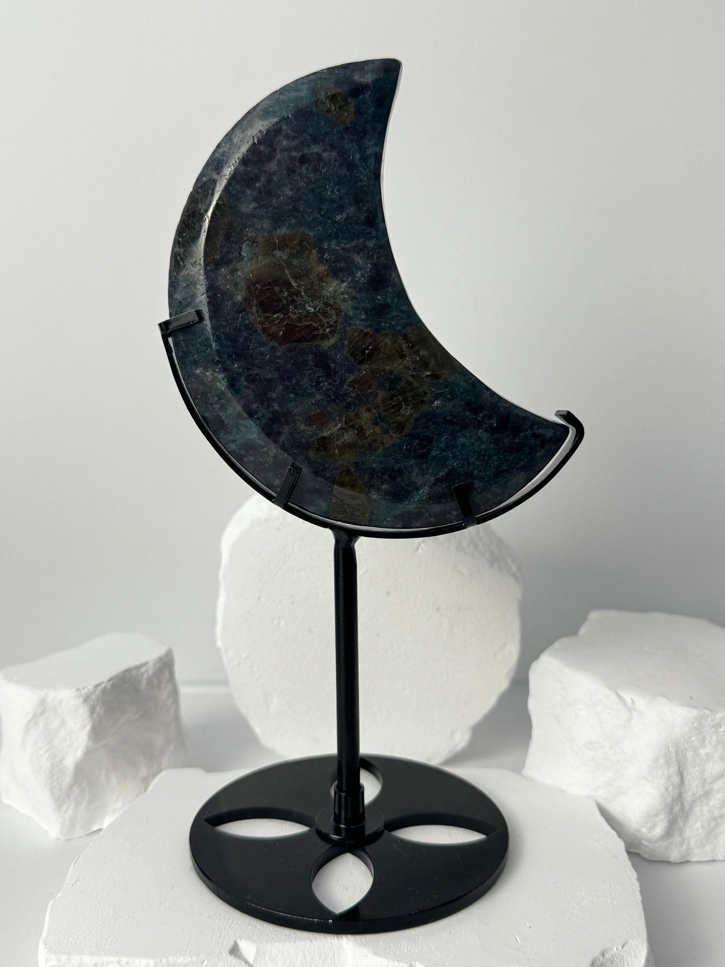 Iolite (Cordierite) Moon – with stand