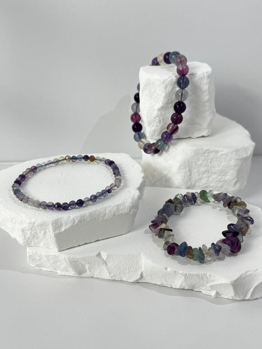Regenbogen Fluorit Armband – „Wenn du Klarheit, Konzentration und energetische Reinigung brauchst“