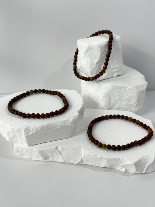 Red Turquoise (dyed magnesite) bracelet – “When you need grounding, protection, and vital life energy”