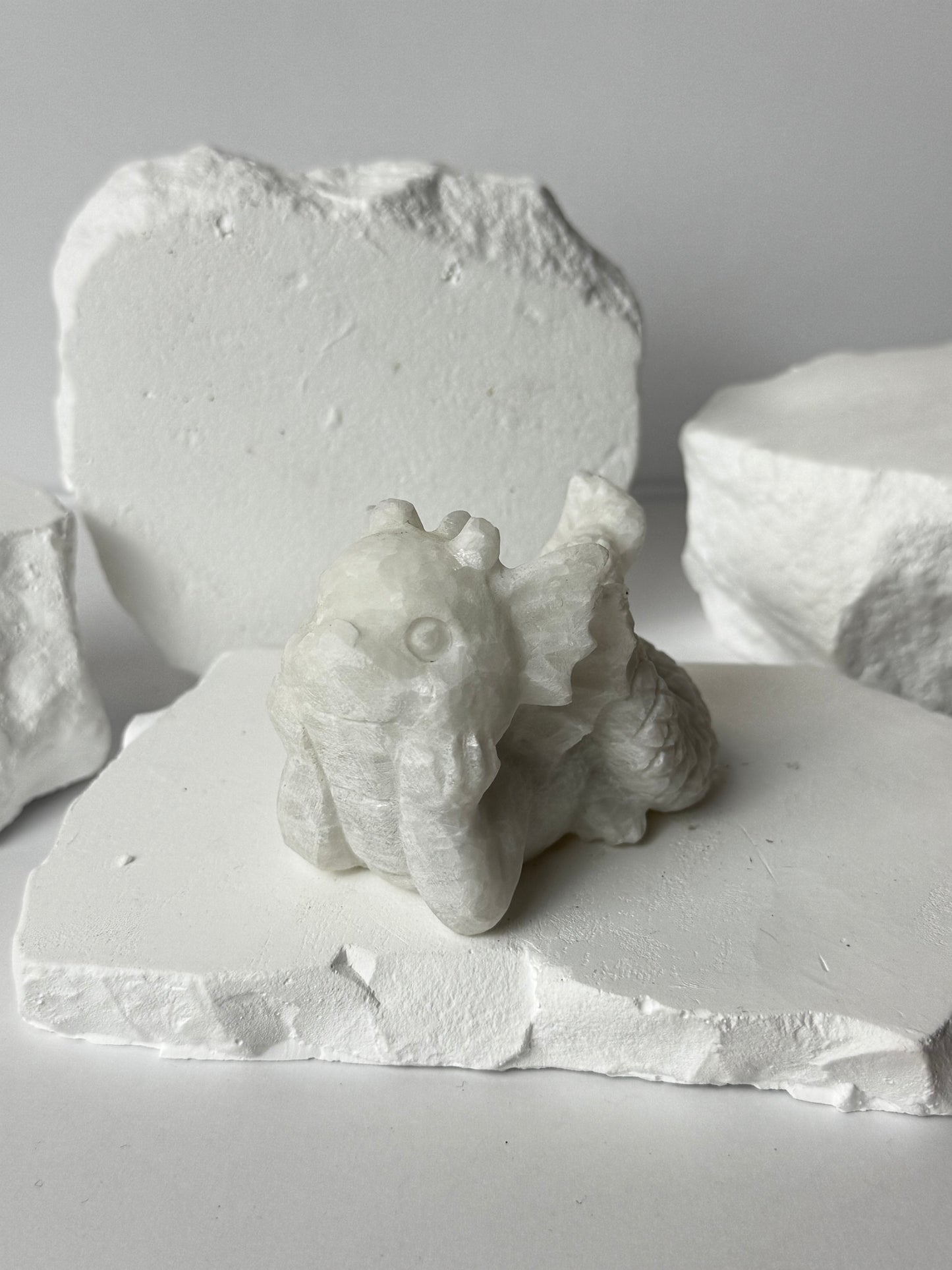 Reclining White Jade Dragon