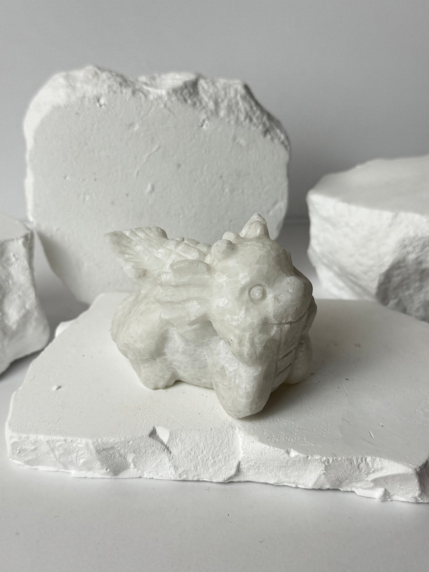 Reclining White Jade Dragon