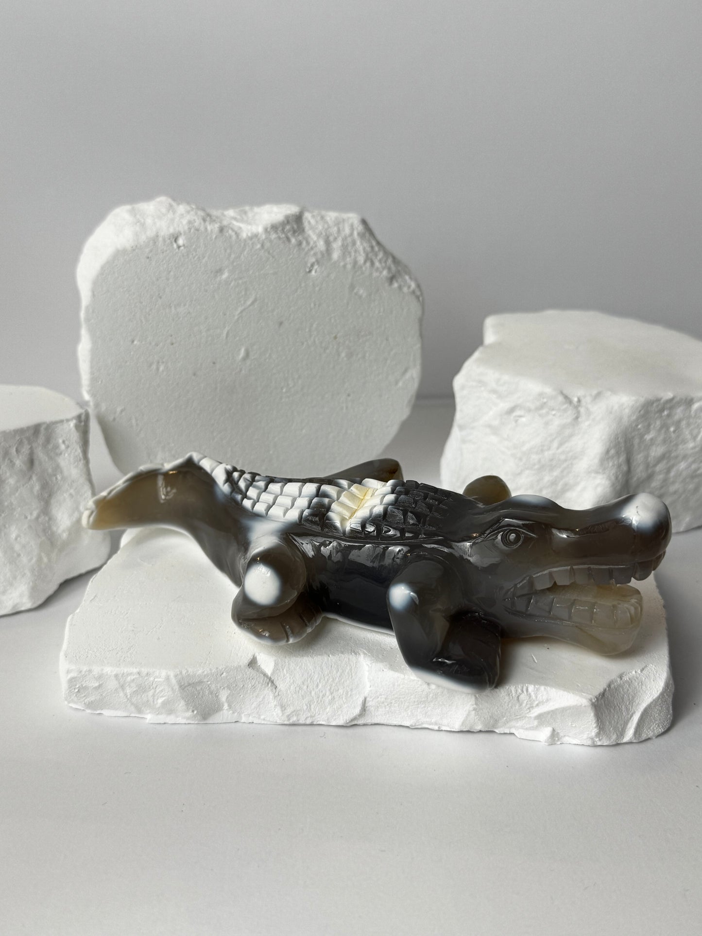 Orca Agate – Crocodile Carving