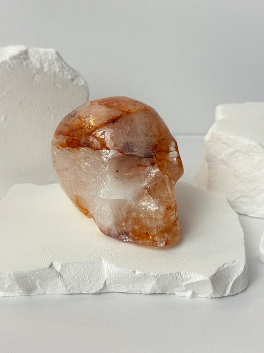 Feuerquarz – Schädel Carving