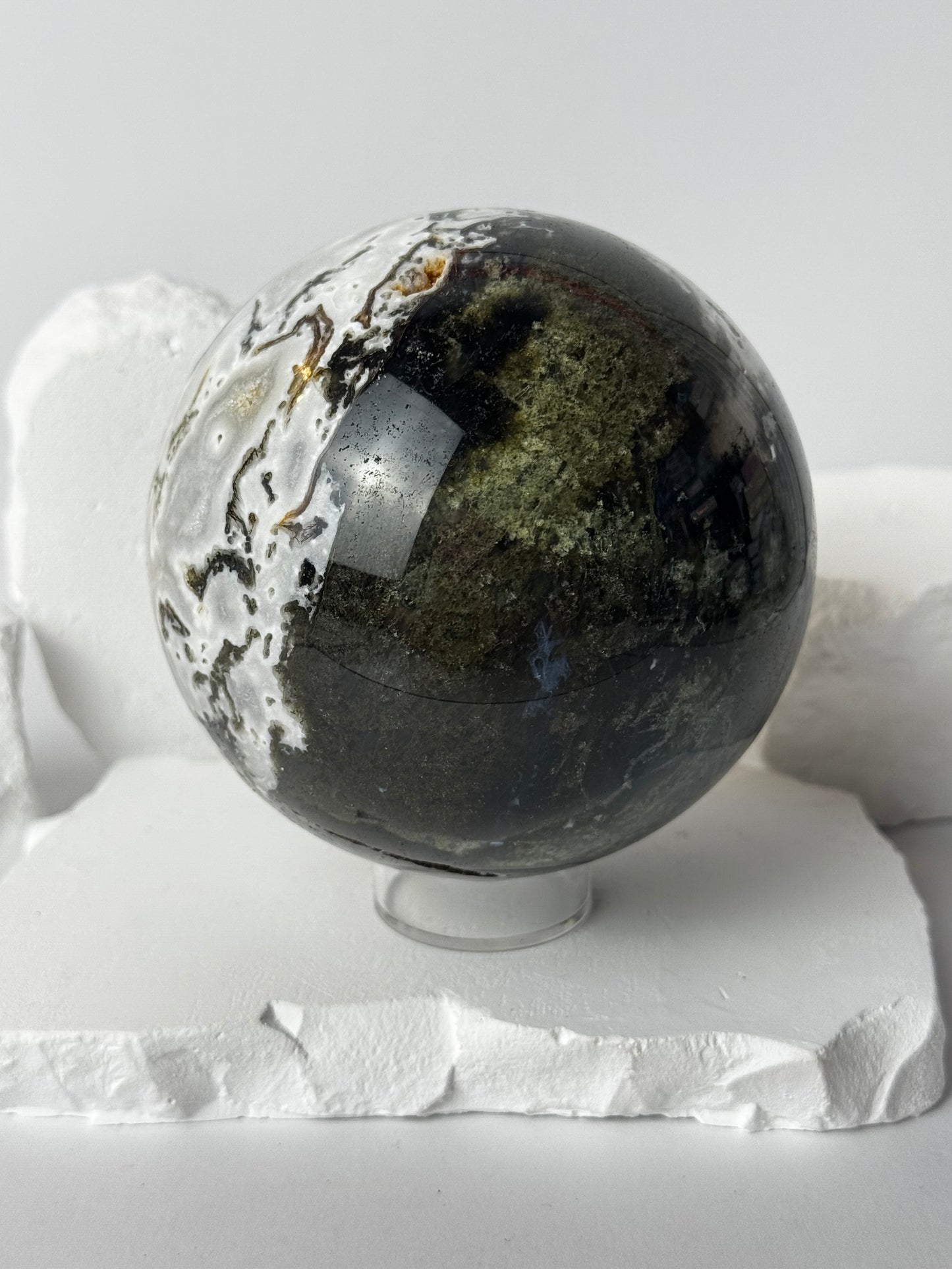 Moss agate – sphere