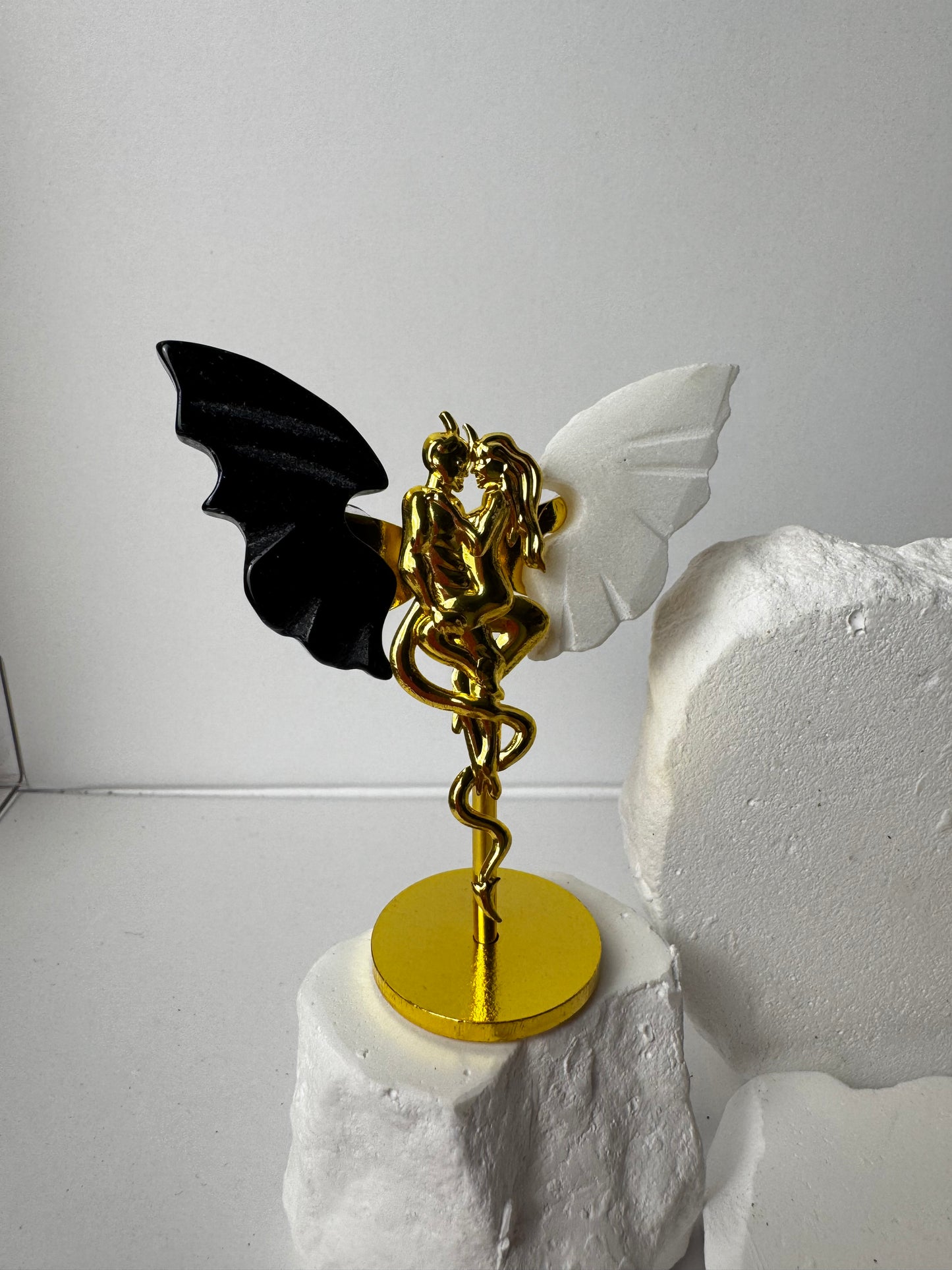 Angel & Devil Flügel – Obsidian & Weiße Jade