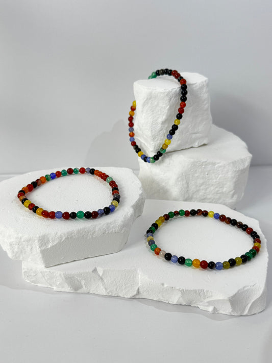 Mixed Agate (dyed) Bracelet – “When you need diversity, grounding, and creative balance in your life”
