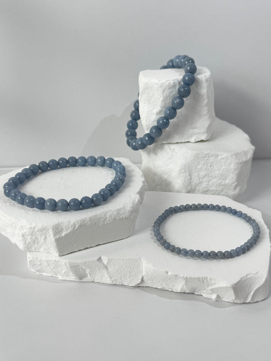 Angelite Bracelet – “If you seek comfort, heavenly connection, and inner peace”