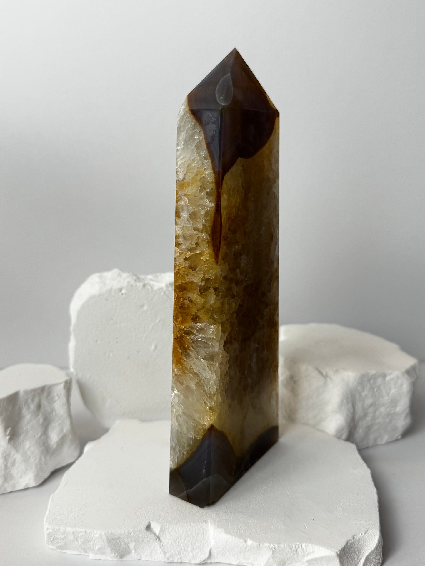 Druzy Agate Tower with Amethyst