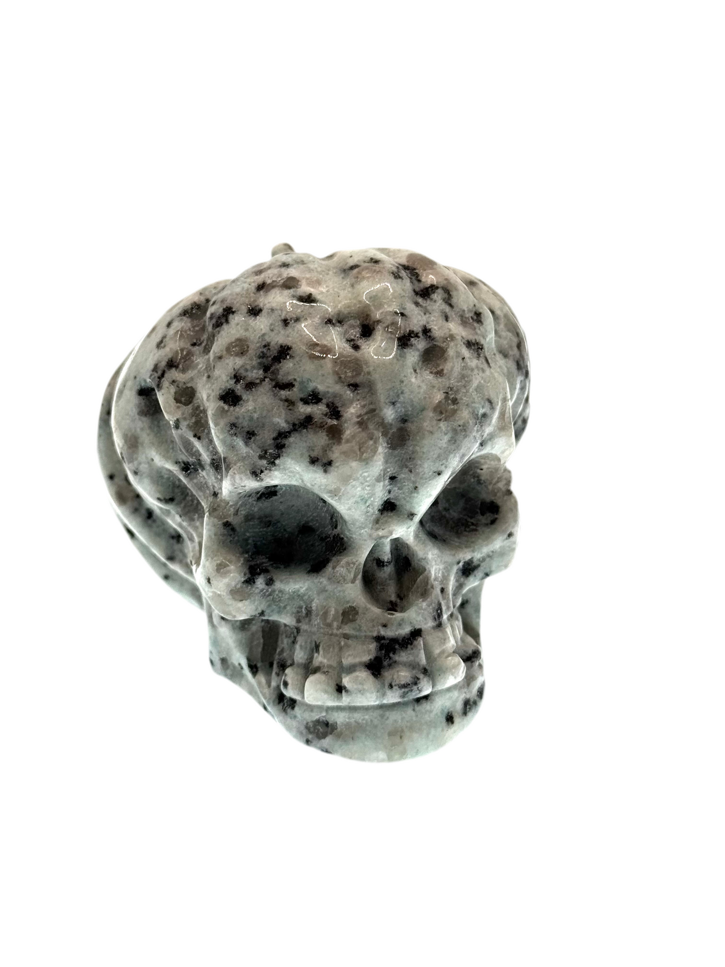 💀 Pumpkin skull made from kiwi jasper or yellow jasper – carving