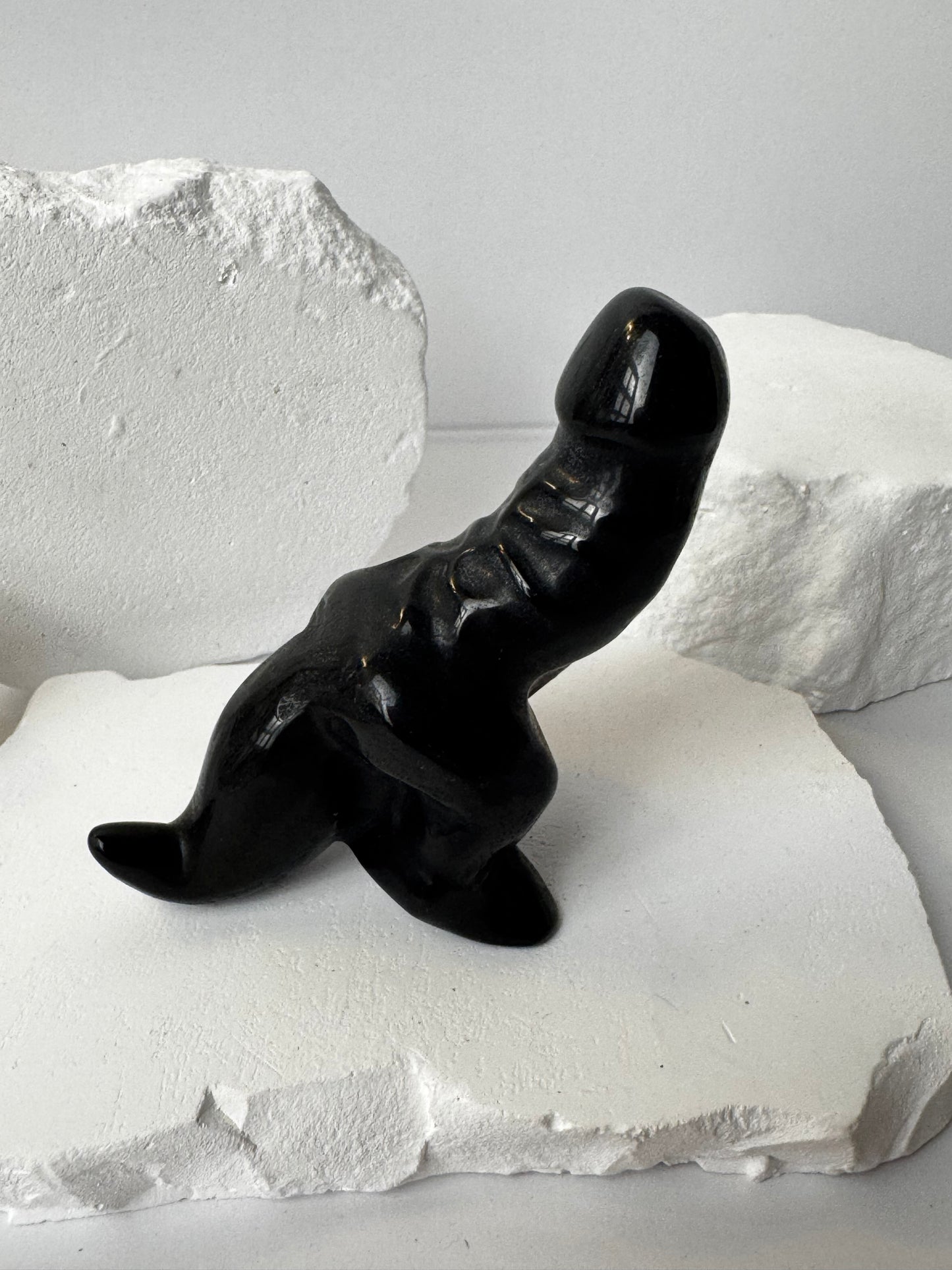 Dino Phallus – Rosenquarz, Obsidian oder Pinker Andenopal