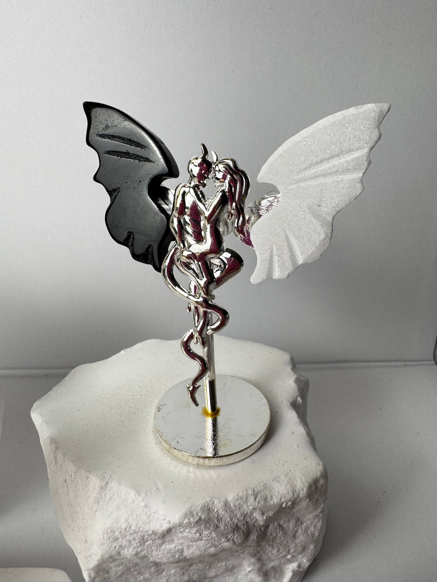 Angel & Devil Flügel – Obsidian & Weiße Jade