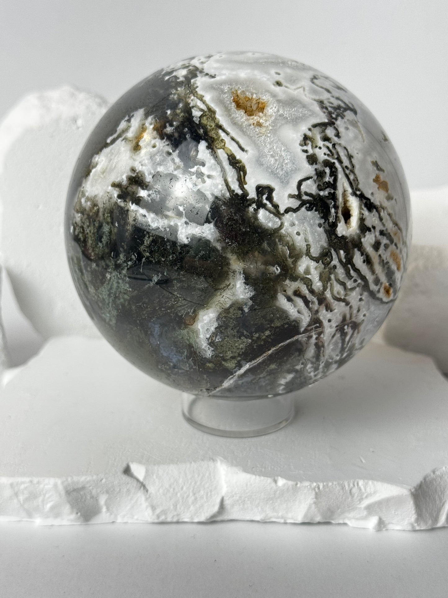 Moss agate – sphere