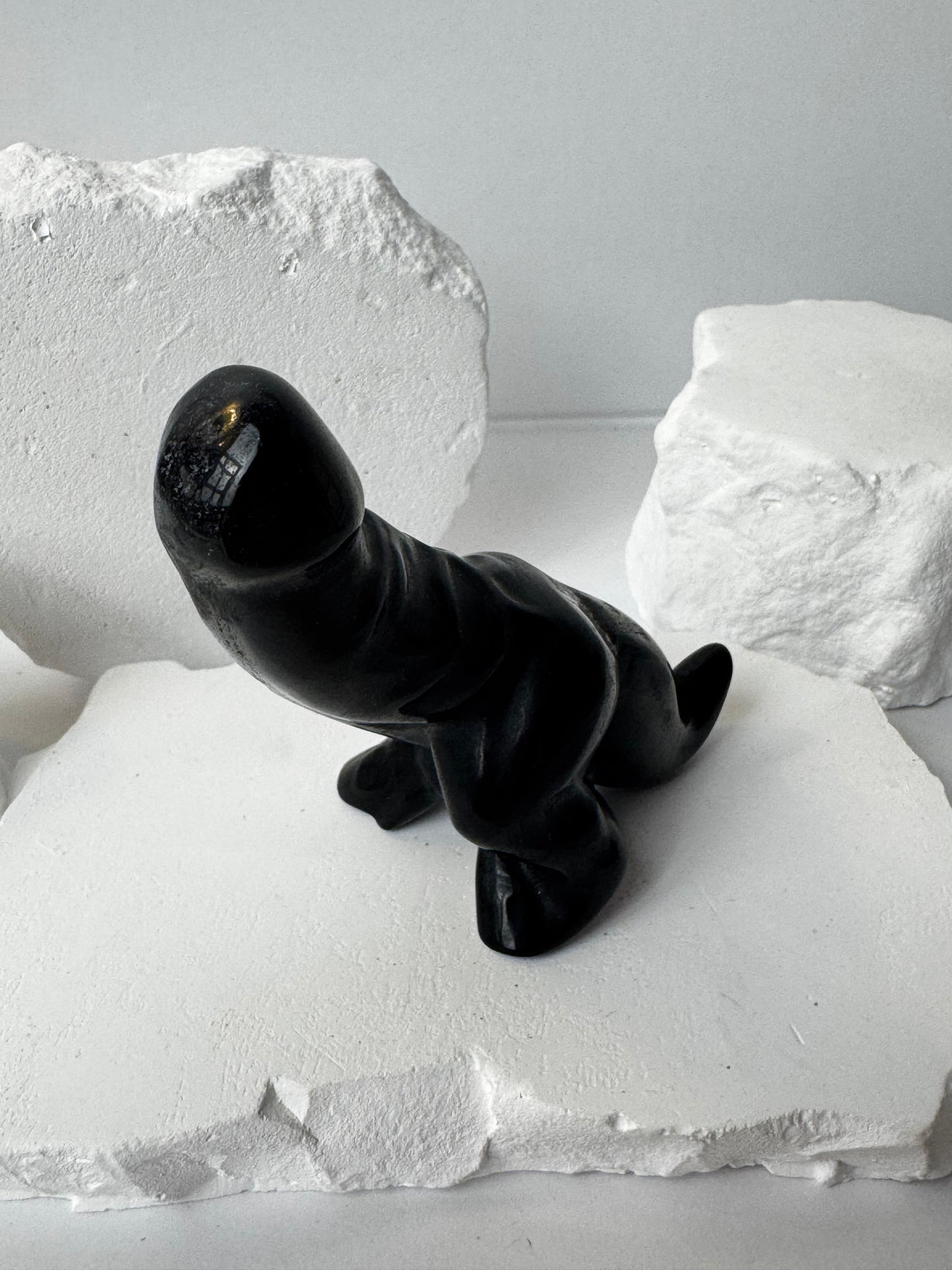 Dino Phallus – Rosenquarz, Obsidian oder Pinker Andenopal