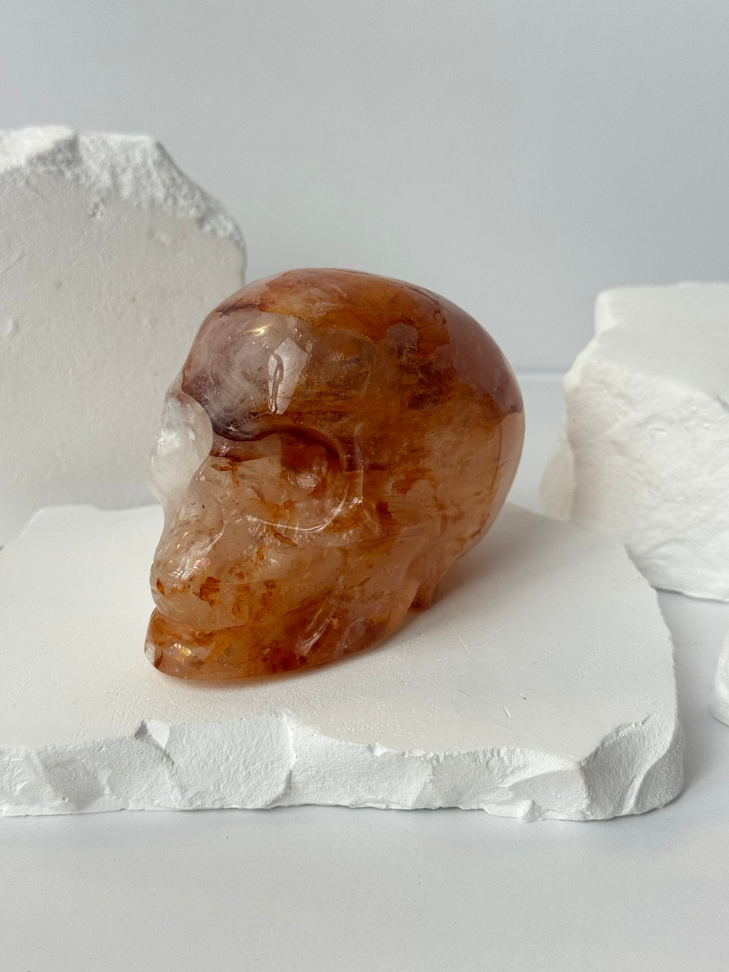 Feuerquarz – Schädel Carving