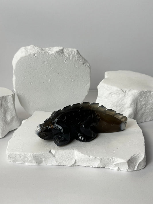 Orca Agate – Lizard Carving