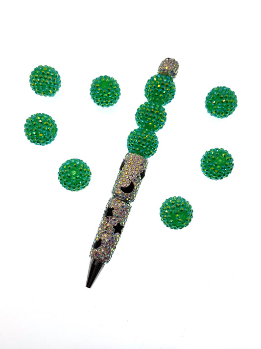 Grüne 20 mm Rhinestone Beads – 5 Stück