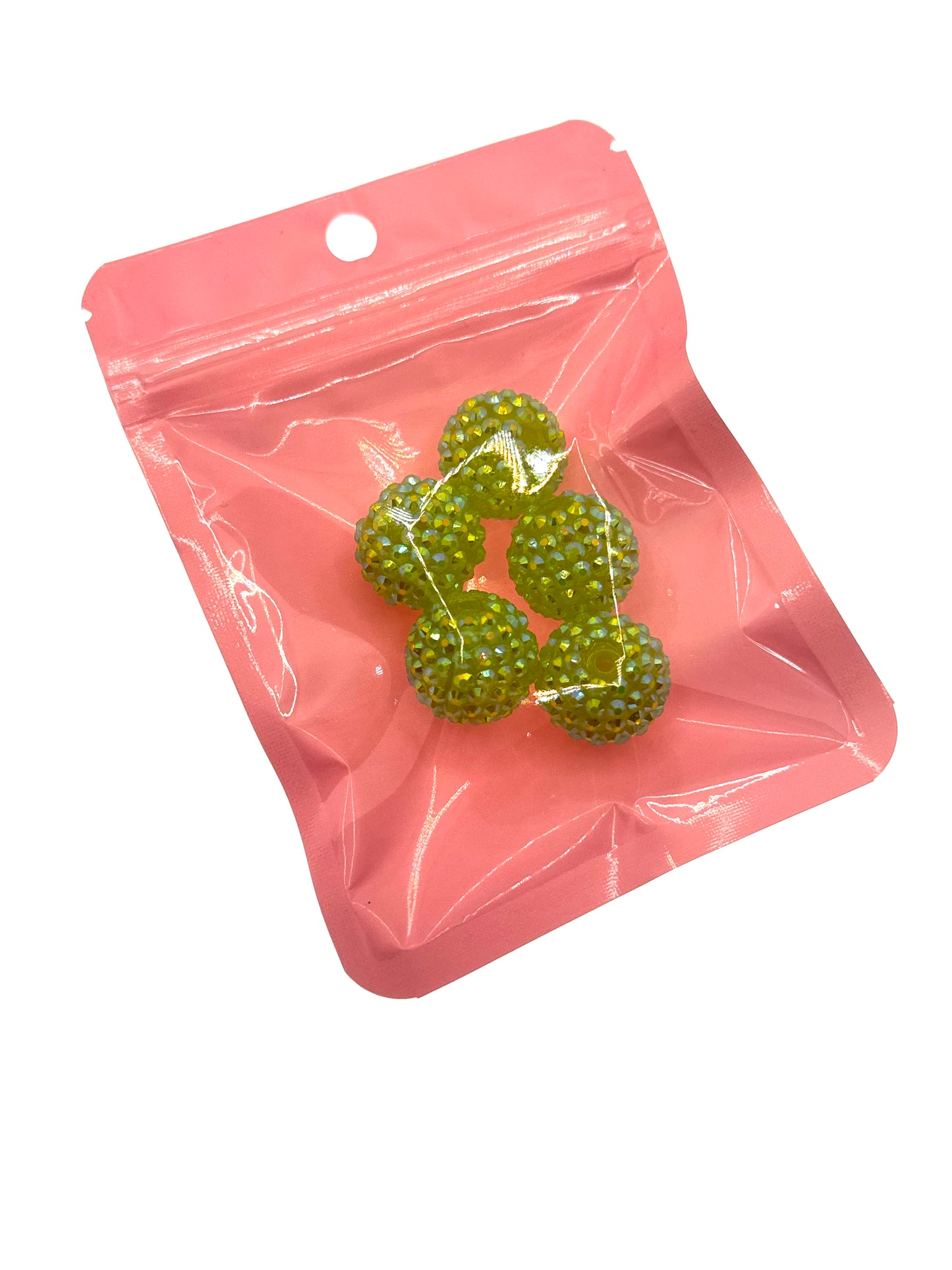 Hell Grüne 20 mm Rhinestone Beads – 5 Stück