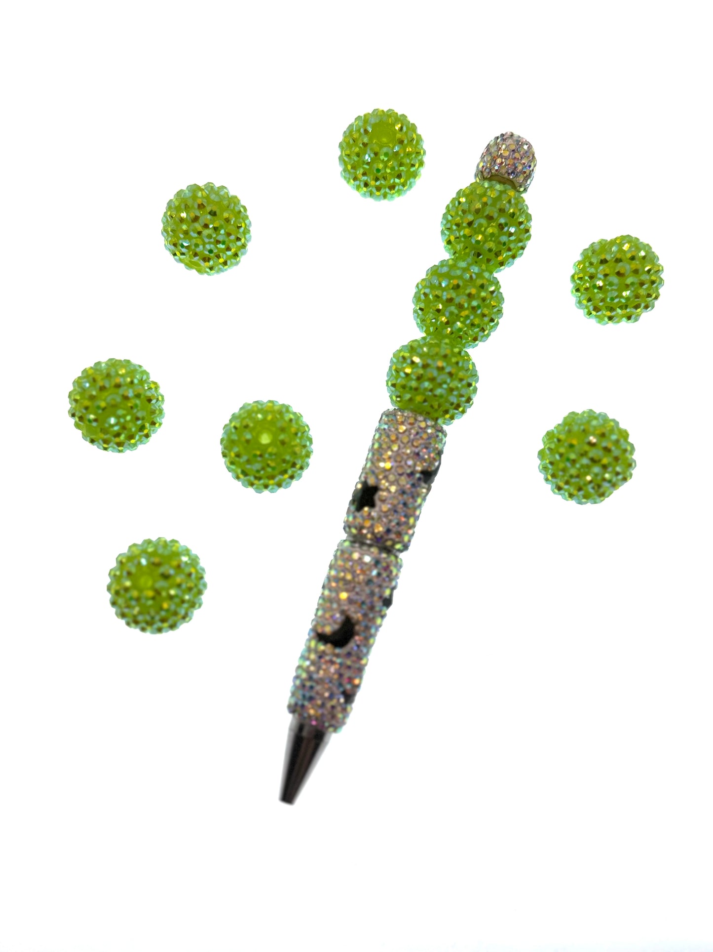 Hell Grüne 20 mm Rhinestone Beads – 5 Stück